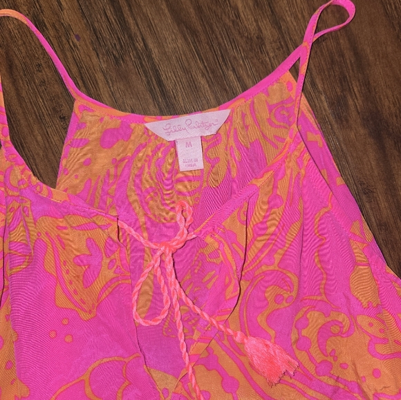 Lilly Pulitzer Medium Pop Pink Seaesta Finn Top - Picture 3 of 6